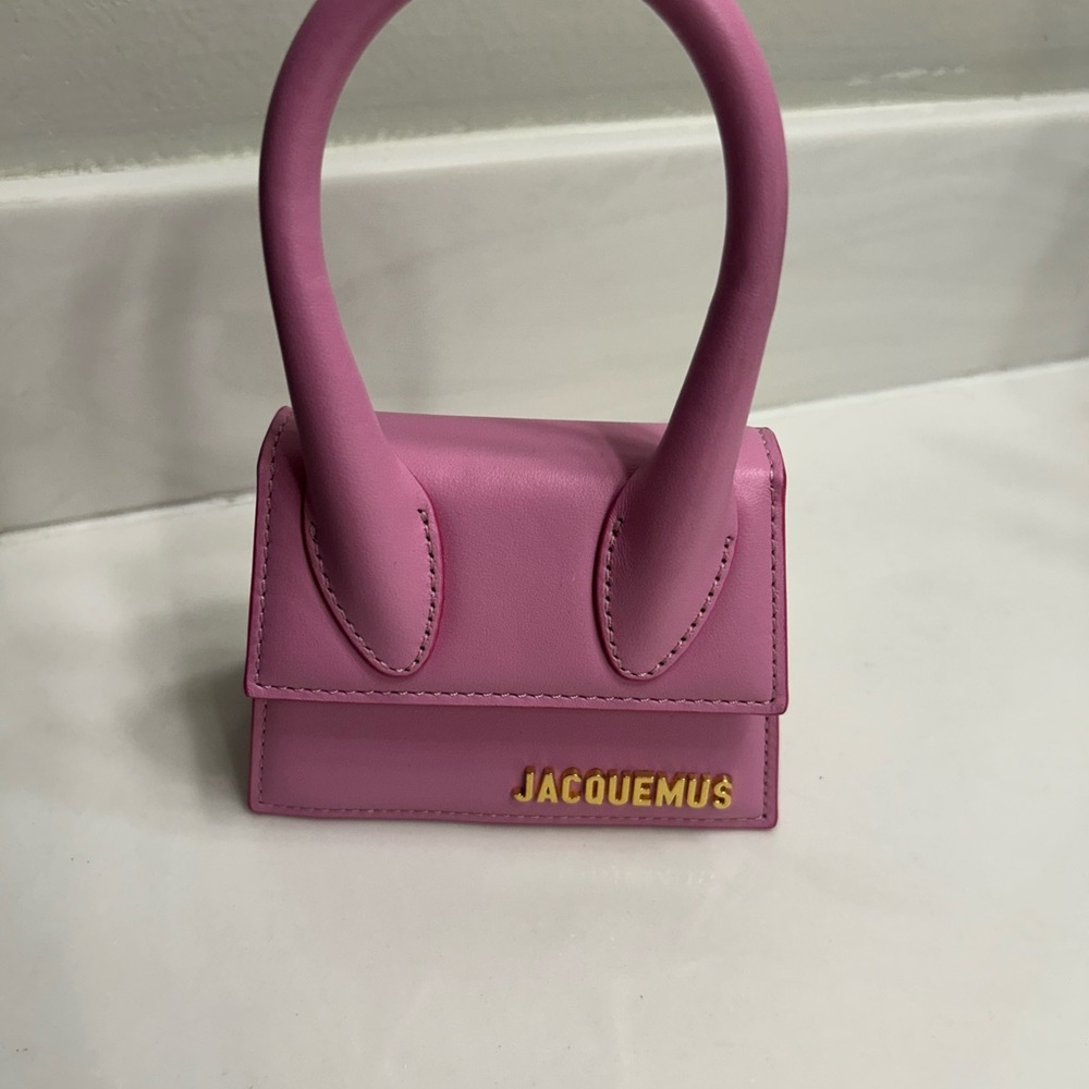 Jacquemus Pink Leather Mini Le Chiquito Top Handle Bag